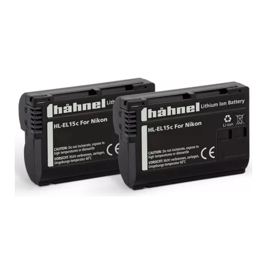 bipack batterie compatible en-el15 - hahnel