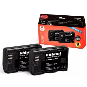 bipack batterie compatible canon lp-e6 - hahnel