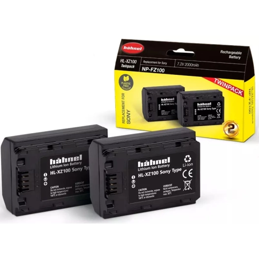 bipack batterie compatible np-fz100 sony - hahnel