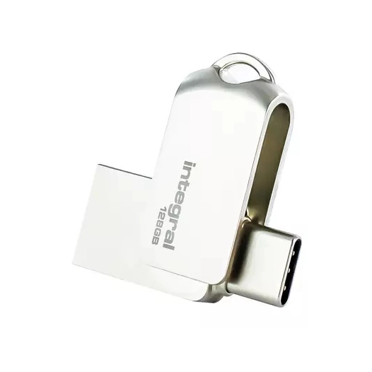 cle 128gb usb3.0 + type-c dual 360. - integral