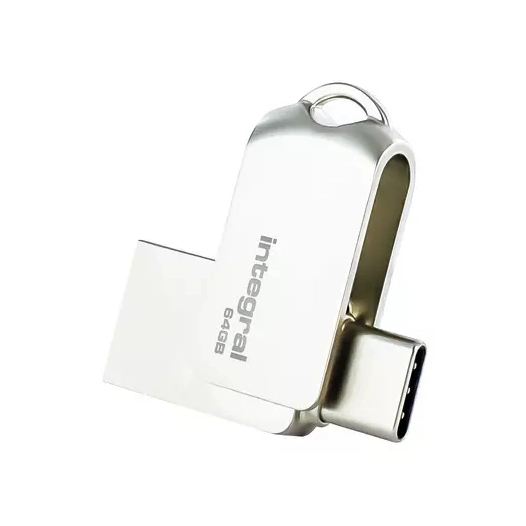 cle 64gb usb3.0 + type-c dual 360. - integral