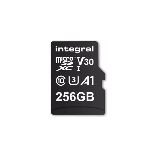 micro sdxc 256gb uhs1 u1 cl10 v30 4k - integral