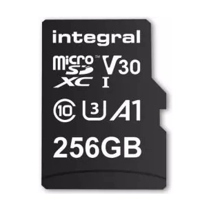 micro sdxc 256gb uhs1 u1 cl10 v30 4k - integral