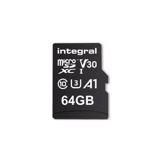 micro sdxc 64gb uhs1 u1 cl10 v30 4k - integral