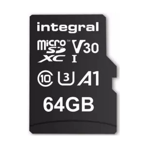 micro sdxc 64gb uhs1 u1 cl10 v30 4k - integral
