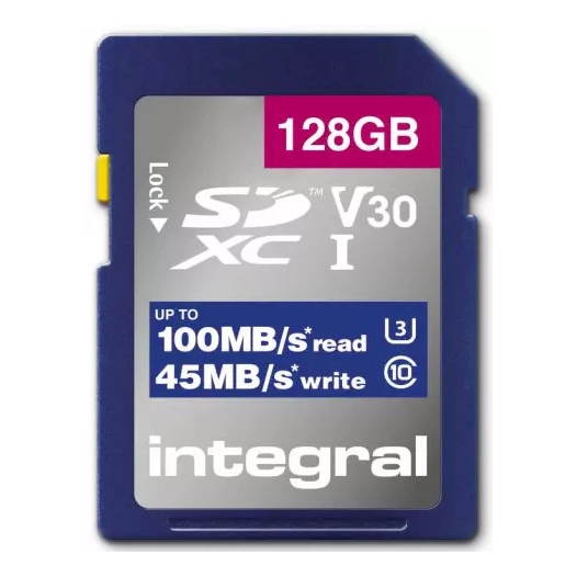 sdxc 128gb cl10 v30 45mb - integral