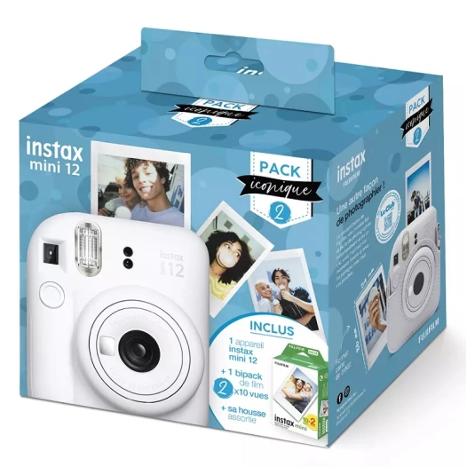 instax mini 12 blanc pack iconique - fujifilm