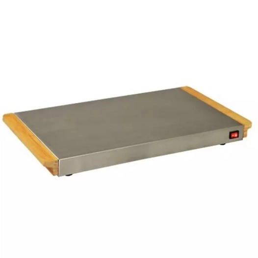chauffe plat.40x25cm.ss/fil.inox/bois. - kitchen chef