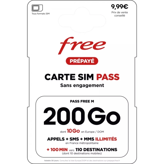 carte sim prepaye pass national m -