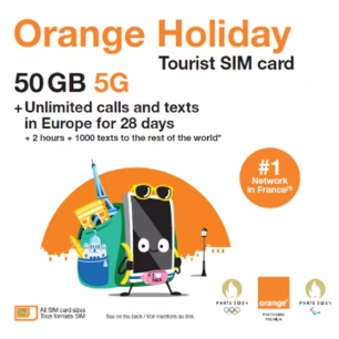 carte sim prepaye orange tourist 50gb 5g - orange