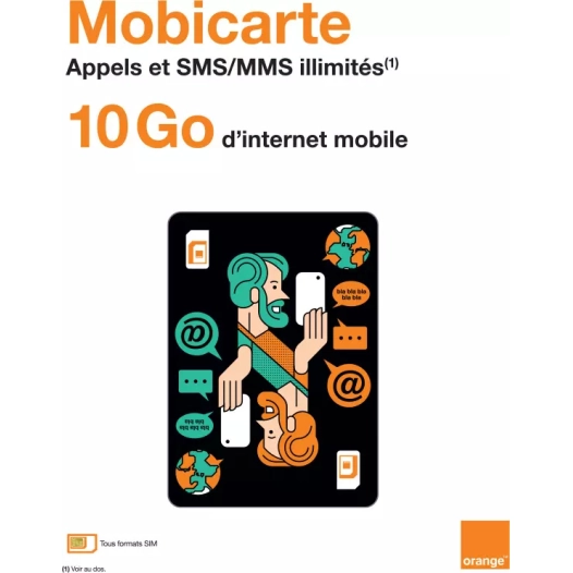 carte sim prepaye libre service orange - orange