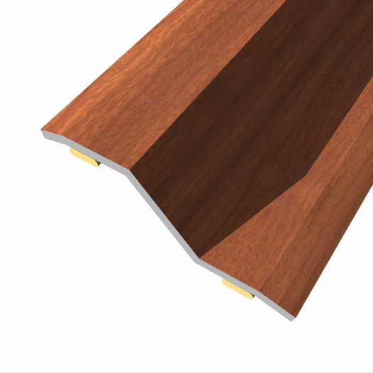 barre de seuil à niveau variable 8-14 mm en acier, adhésive, flooring, sapelli, 166 x 3,6 cm