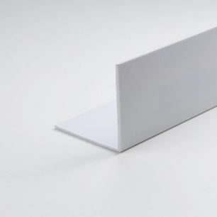 profilé d'angle en pvc blanc satiné 1000 x 10 x 10 mm