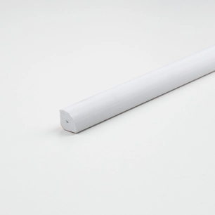 tube quart de rond en pvc satiné blanc 1000 x 14 x 14 mm