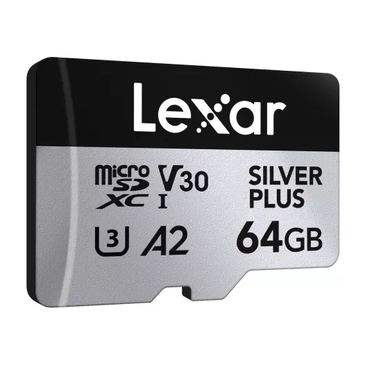 microsdxc silver plus uhs-1 64g v30 - lexar