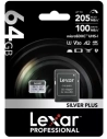 microsdxc silver plus uhs-1 64g v30 - lexar