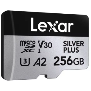microsdxc silver plus uhs-1 256gb v30 - lexar