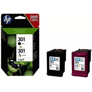 pack de 2 cartouche noir/couleur hp301 - hp