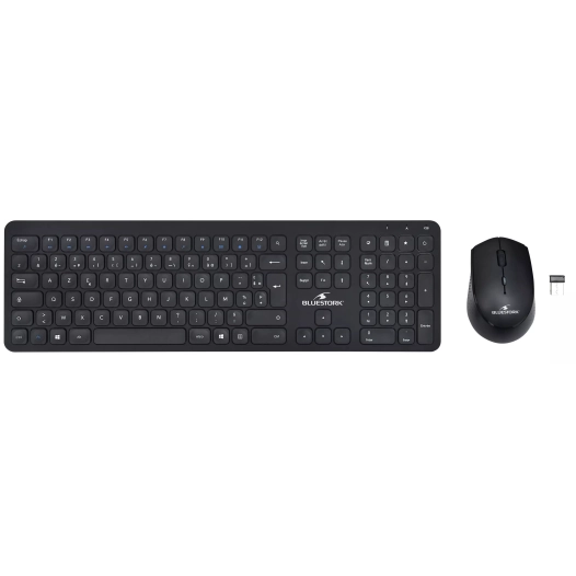 pack clavier souris sans fil slim noir - bluestork
