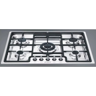 5gaz.72cm.therm.semi affleur.inx - smeg gamme elite