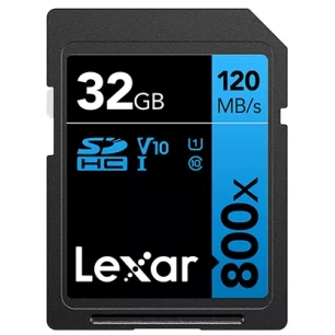 sdhc 800x pro blue series 32gb uhs-1 v10 - lexar