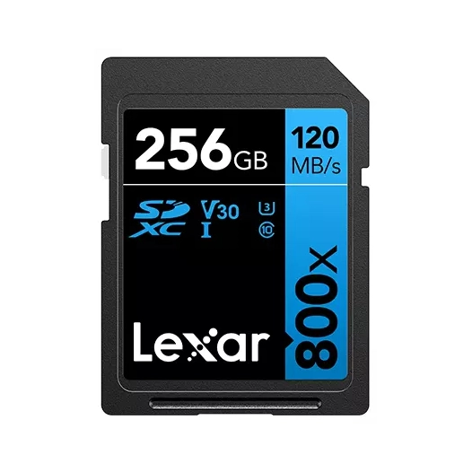 sdxc 800x pro blue series 256gb uhs1 v30 - lexar