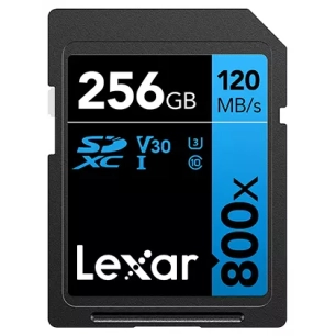 sdxc 800x pro blue series 256gb uhs1 v30 - lexar