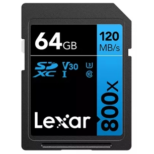 sdxc 800x pro blue series 64gb uhs-1 v30 - lexar