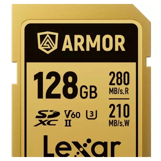 sdxc pro gold armor uhs-ii 128gb v60 - lexar