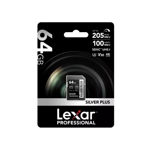 sdxc silver plus uhs-1 64g v30 150mb/s - lexar