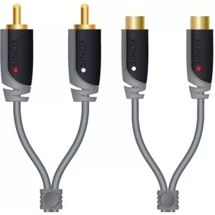 cable audio 2 rca m - 2 rca f - 2.00 m - sinox