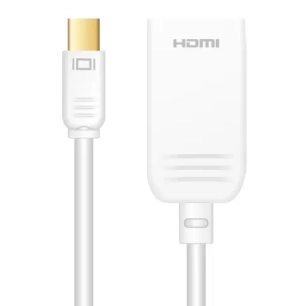 mini dp m - hdmi f 0.2 m blanc - sinox