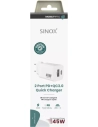 chargeur mural.usb-a+usb-c.45w.blanc - sinox