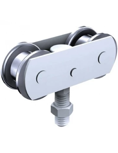 Ferrure de porte à déplacement droit pour porte de 150 kg monture pivotante galet acier 653a 2