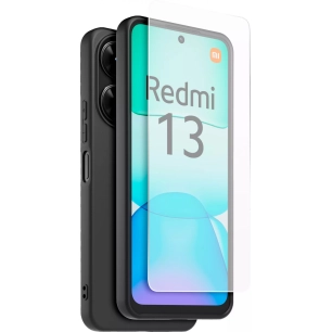 coque noire + verre trempe redmi 13 4g - xiaomi