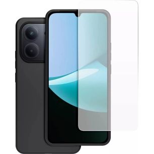 coque noir tpu + verre trempe redmi15c - xiaomi