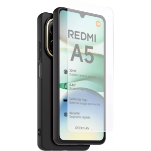 coque noir tpu + verre trempe redmi a5 - xiaomi