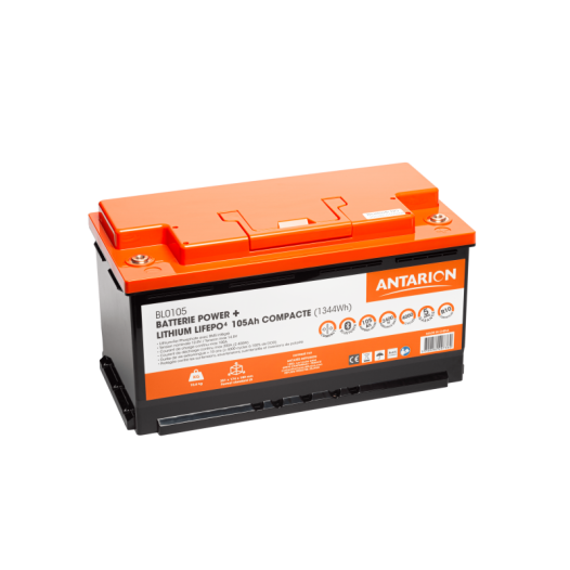batterie lithium 105ah power + antarion connectã©e avec chauffage - antarion power +