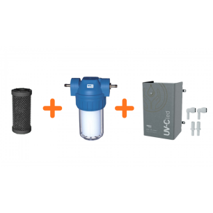 kit unite uv-c led uv-8 steel + filtre ã  charbon - wm aquatec