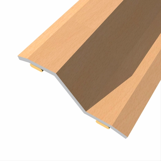 barre de seuil à niveau variable 8-14 mm en acier, adhésive, flooring, hêtre clair, 166 x 3,6 cm