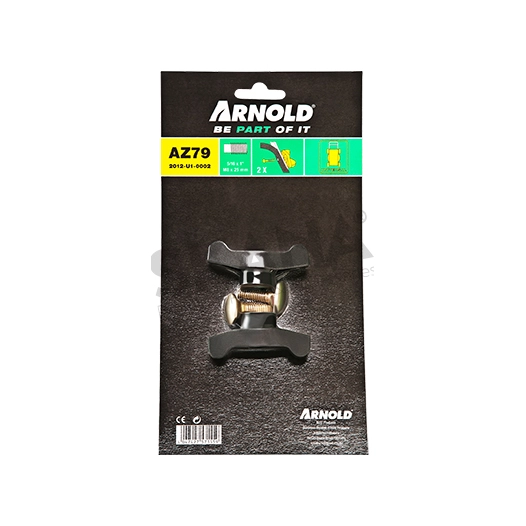 jeu de 2 vis de mancheron avec molettes de serrage arnold. ø 8 mm. longueur: 25 mm. m8 x 25 mm.