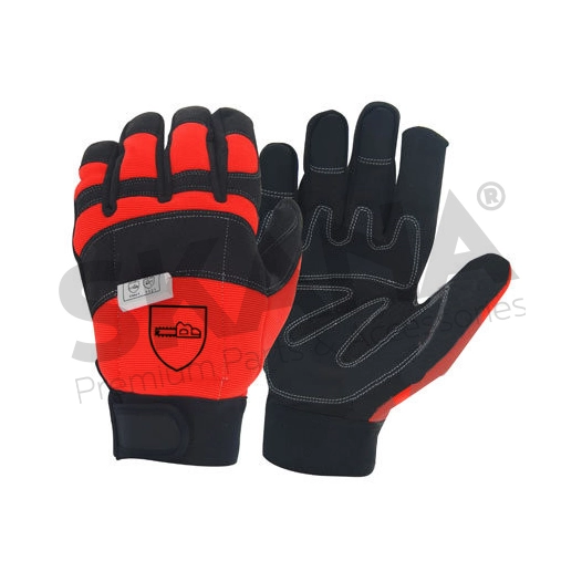 gants de tronçonnage été taille 10/l, avec protection du dos de la main sur le gant gauche. norme en381-classe 0, en388 - 2122x