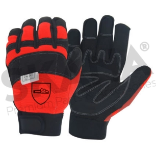 gants de tronçonnage été taille 11/xl, avec protection du dos de la main sur le gant gauche. norme en381 - classe 0, en388 - 212