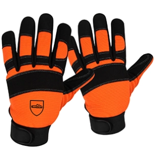 gants de tronçonnage demi-saison à main gauche en kevlar taille 9 (m), classe 1, en388 - 2122x. cuir véritable.