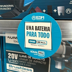 wobbler, una batería para todo, fond bleu, ø10 cm