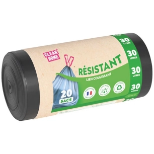 sac poubelle lien coulissant 30 l noir x 20 - sphere distribution