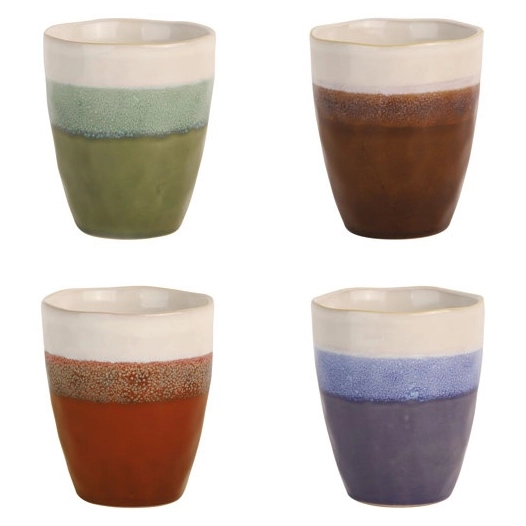 set 4 gob cafe coloris assortis 18cl fuji - amefa medard de noblat