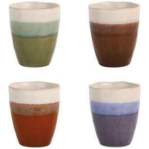 set 4 gob cafe coloris assortis 18cl fuji - amefa medard de noblat