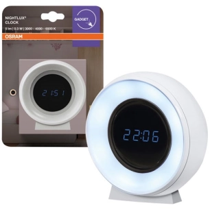 horloge reveil rechargeable blanc avec veilleuse - osram