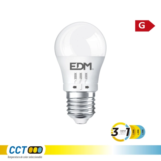 ampoule led sphérique p45 e27, 6 w, 500 lm, 3cct, ø 45 x 88 mm